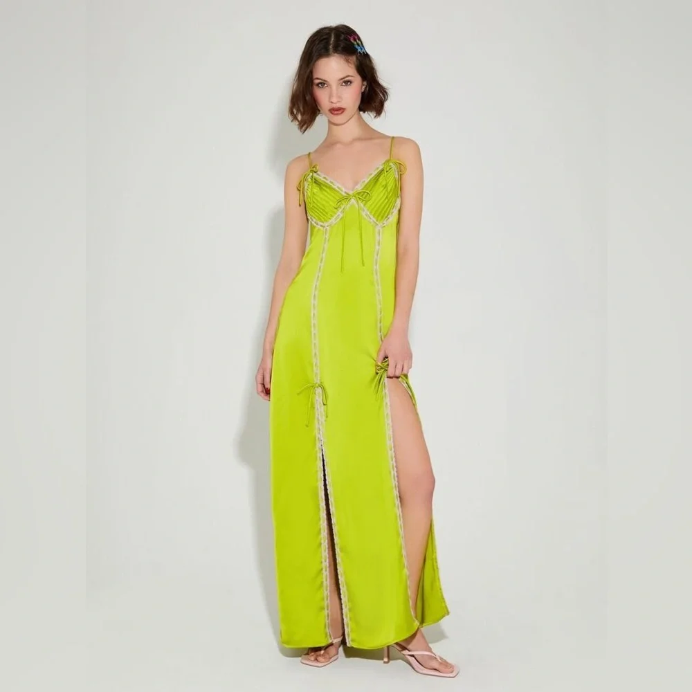 Betsey Johnson satin maxi dress nwt